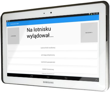 Ćwiczenie 'Kończenie zdań' w aplikacji Afapp