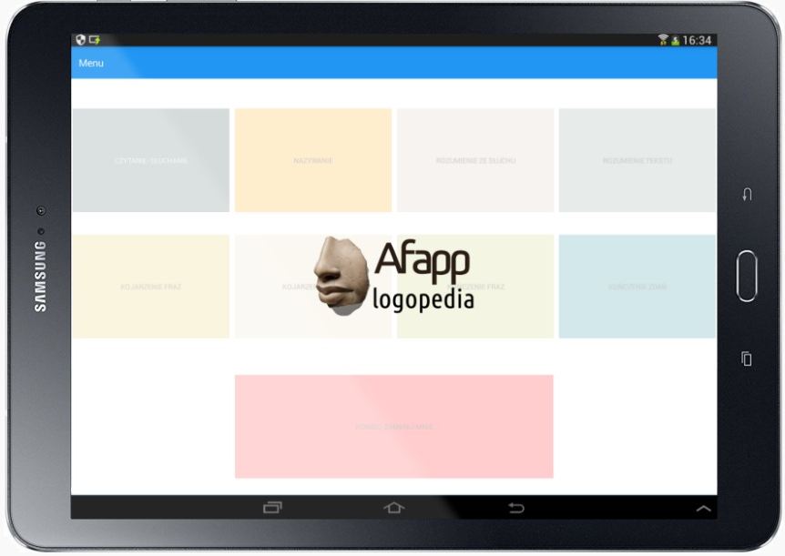 Aplikacja Afapp uruchomiona na tablecie z systemem Android